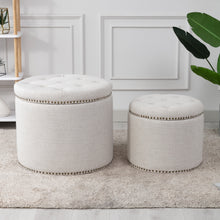 Load image into Gallery viewer, Oscar Storage Ottomans (Set of 2)