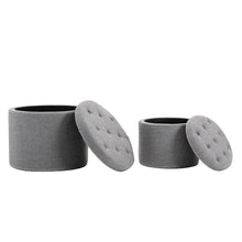 Load image into Gallery viewer, Oscar Storage Ottomans (Set of 2)
