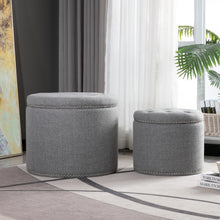 Load image into Gallery viewer, Oscar Storage Ottomans (Set of 2)