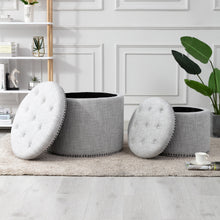 Load image into Gallery viewer, Oscar Storage Ottomans (Set of 2)
