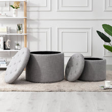 Load image into Gallery viewer, Oscar Storage Ottomans (Set of 2)