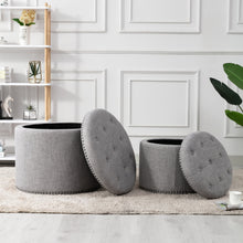 Load image into Gallery viewer, Oscar Storage Ottomans (Set of 2)
