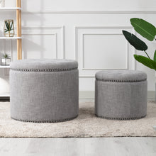 Load image into Gallery viewer, Oscar Storage Ottomans (Set of 2)