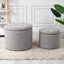 Load image into Gallery viewer, Oscar Storage Ottomans (Set of 2)