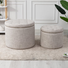 Load image into Gallery viewer, Oscar Storage Ottomans (Set of 2)