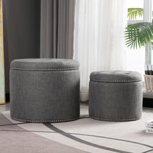 Load image into Gallery viewer, Oscar Storage Ottomans (Set of 2)