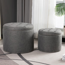 Load image into Gallery viewer, Oscar Storage Ottomans (Set of 2)
