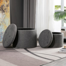 Load image into Gallery viewer, Oscar Storage Ottomans (Set of 2)