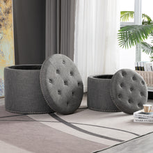 Load image into Gallery viewer, Oscar Storage Ottomans (Set of 2)