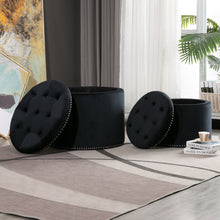 Load image into Gallery viewer, Oscar Storage Ottomans (Set of 2)