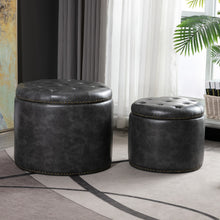 Load image into Gallery viewer, Oscar Storage Ottomans (Set of 2)