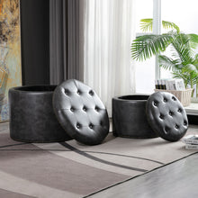 Load image into Gallery viewer, Oscar Storage Ottomans (Set of 2)