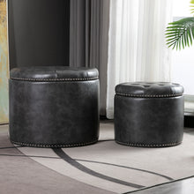 Load image into Gallery viewer, Oscar Storage Ottomans (Set of 2)
