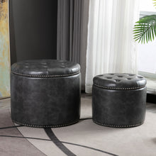 Load image into Gallery viewer, Oscar Storage Ottomans (Set of 2)