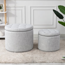 Load image into Gallery viewer, Oscar Storage Ottomans (Set of 2)
